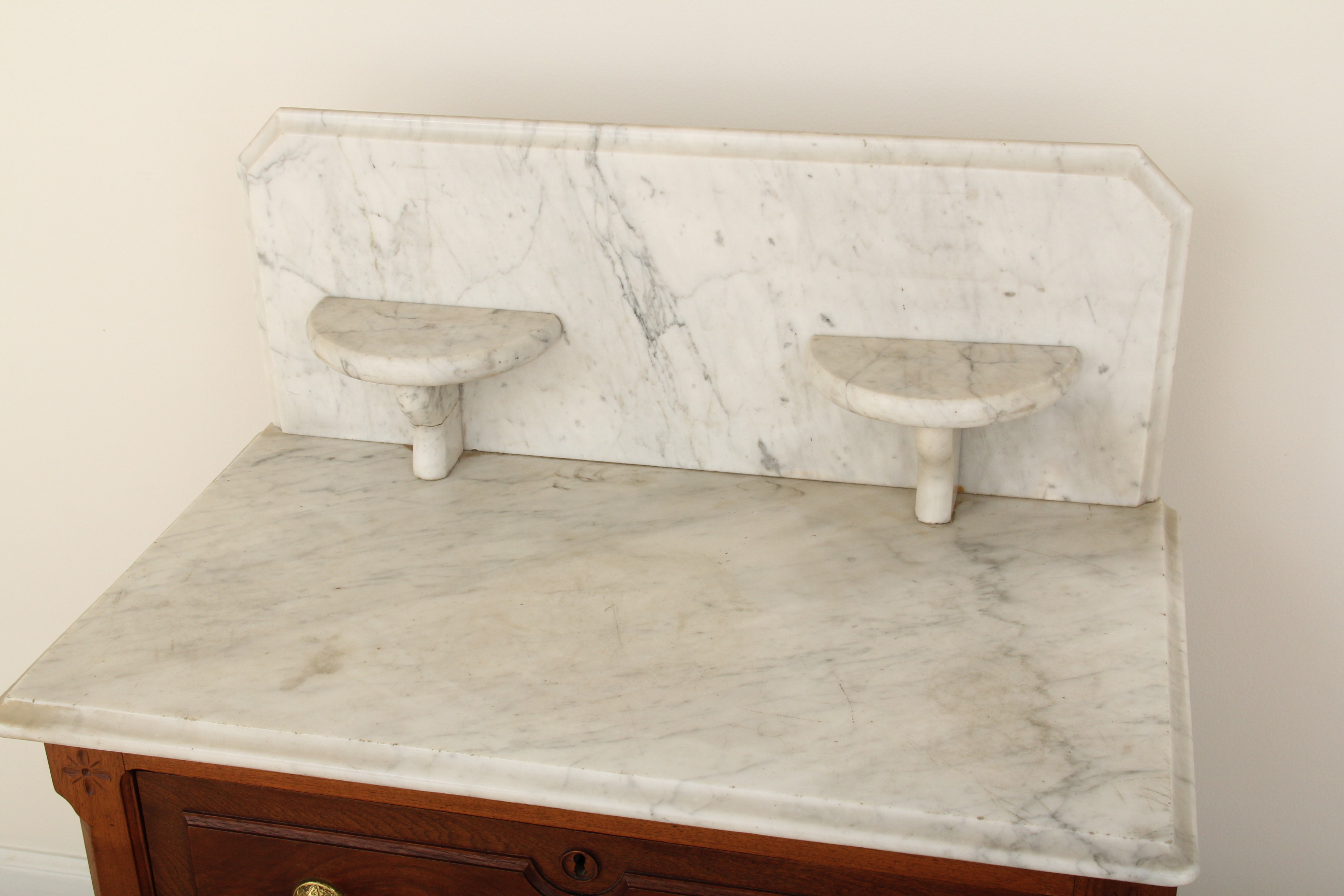 Antique Carrara Marble Top Washstand