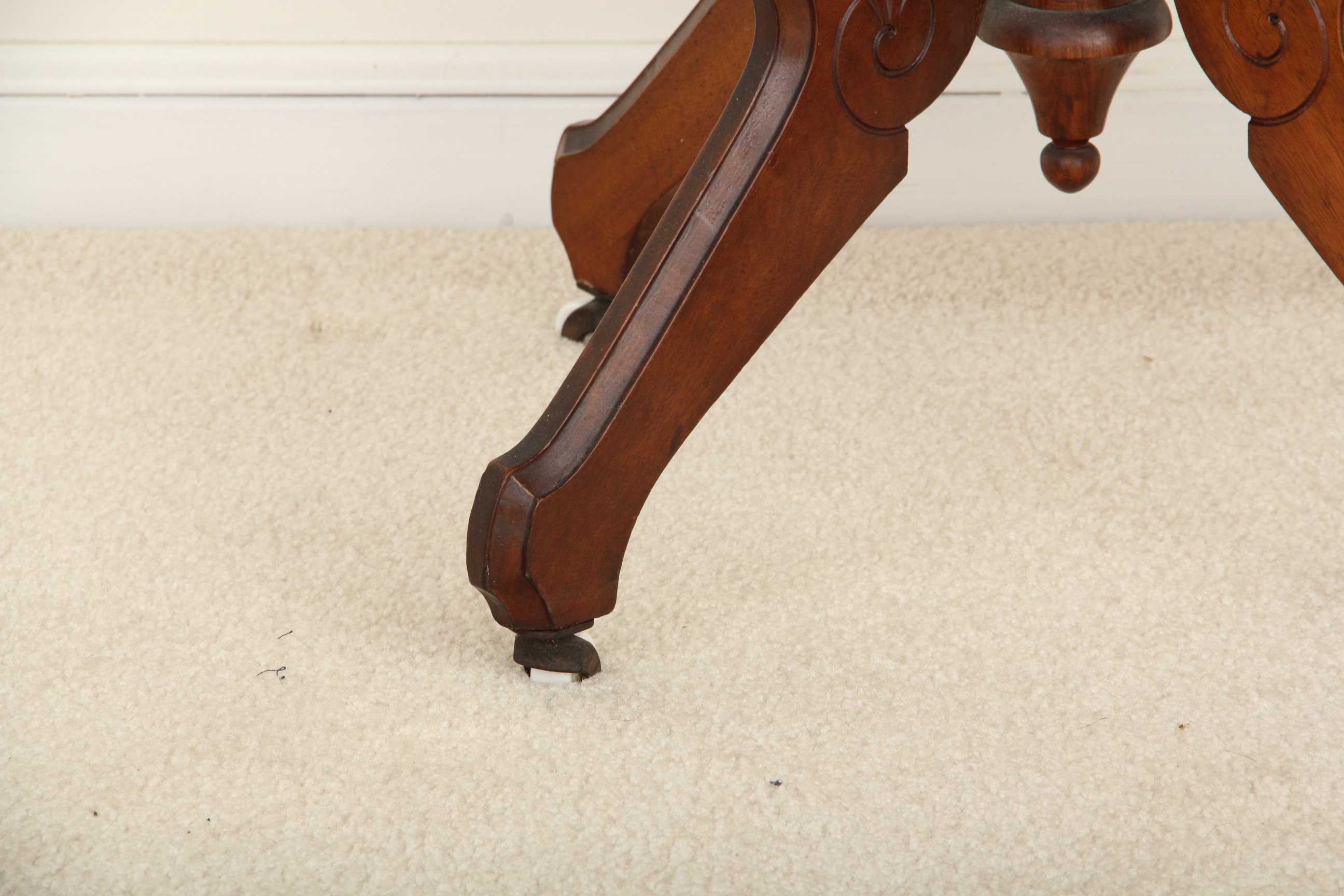 Eastlake Style Carrara Marble Top Side Table