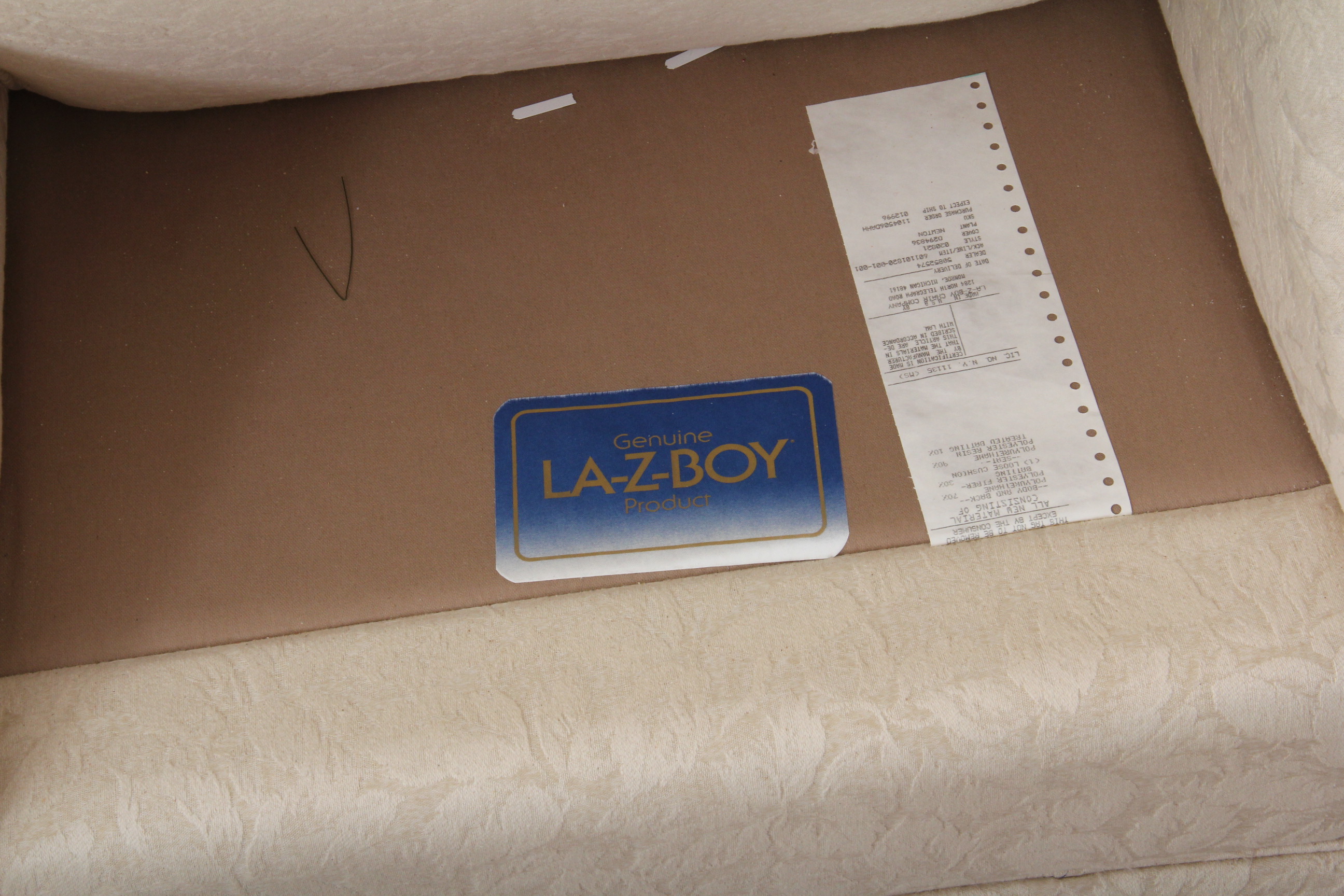 La-Z-Boy Cream Swivel Arm Chair