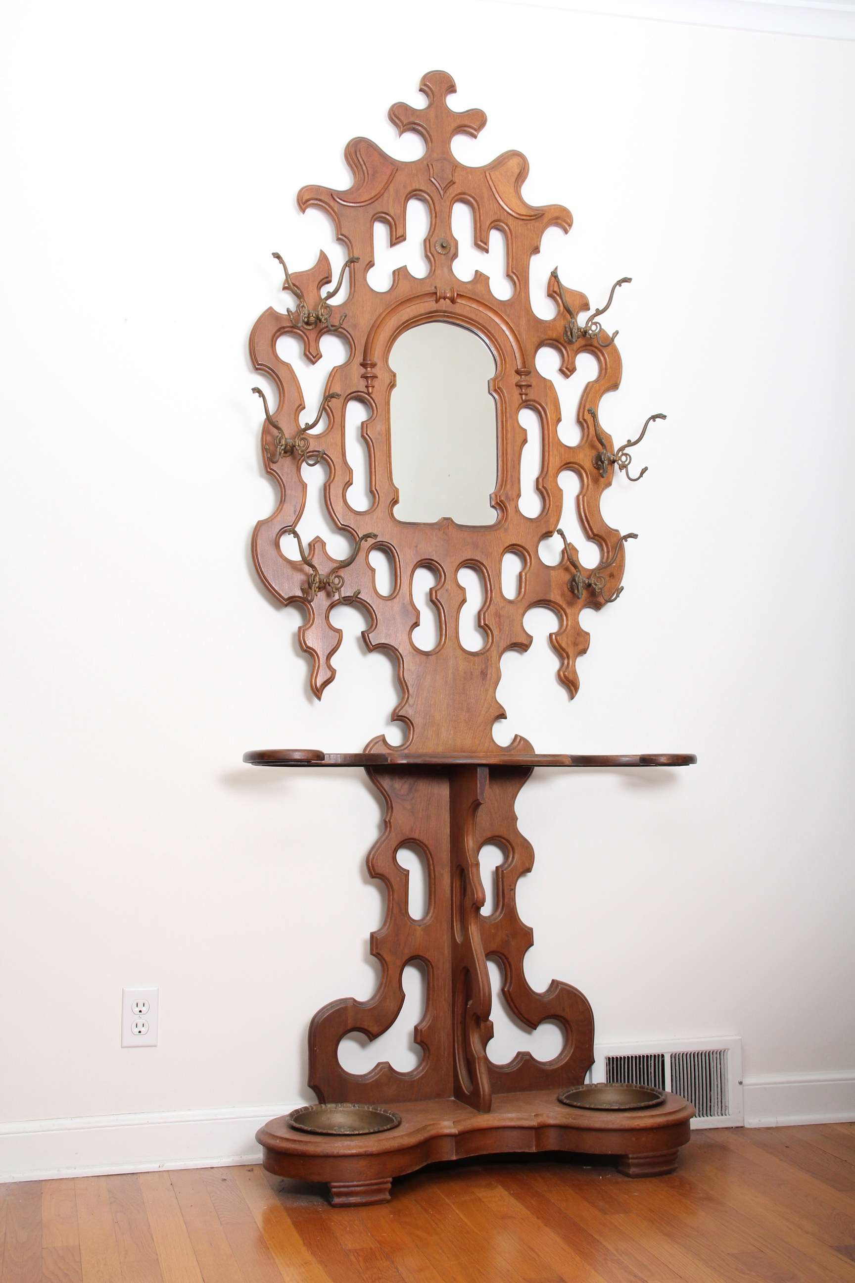 Vintage Oak Hall Tree