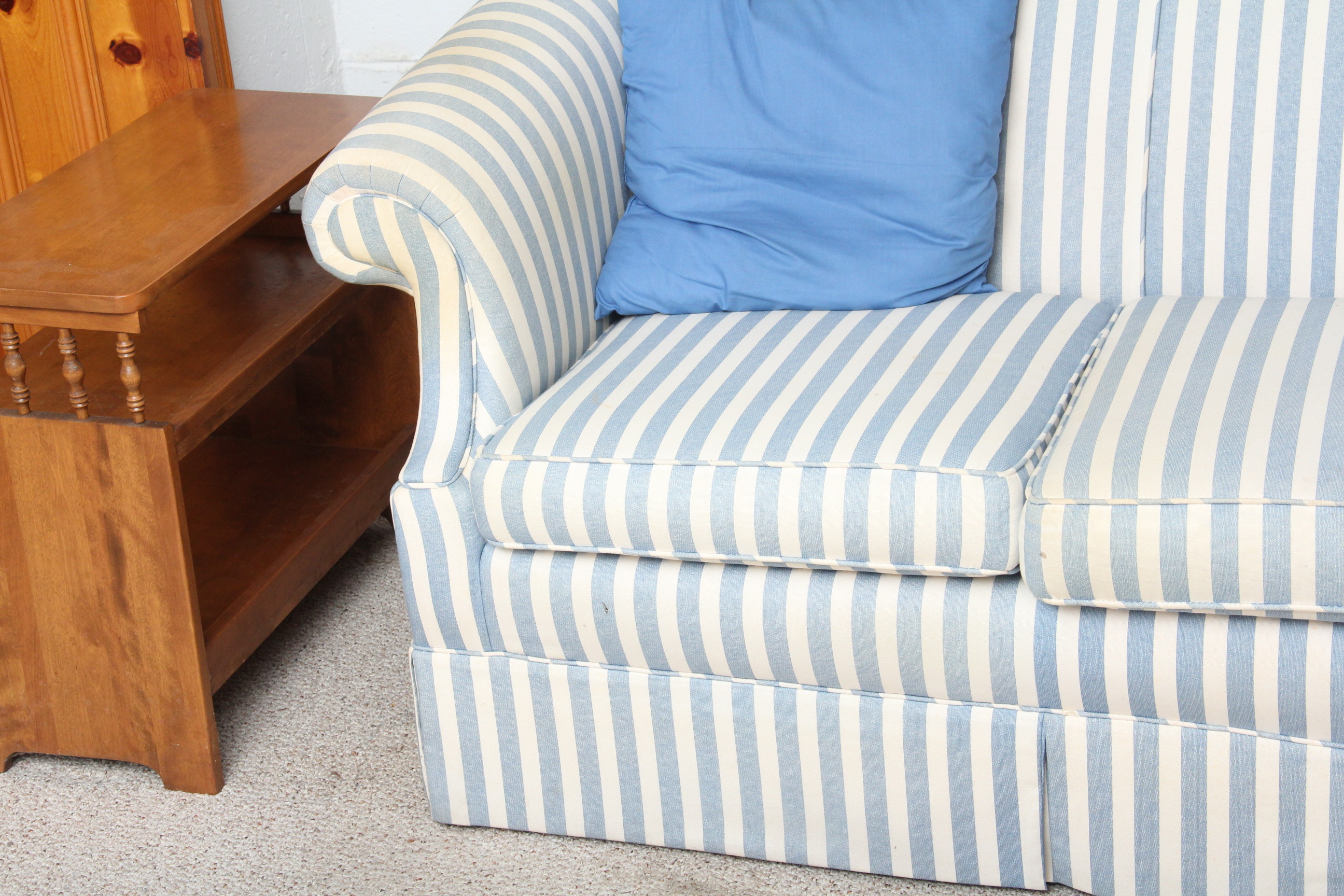 Striped Upholstered Sofa