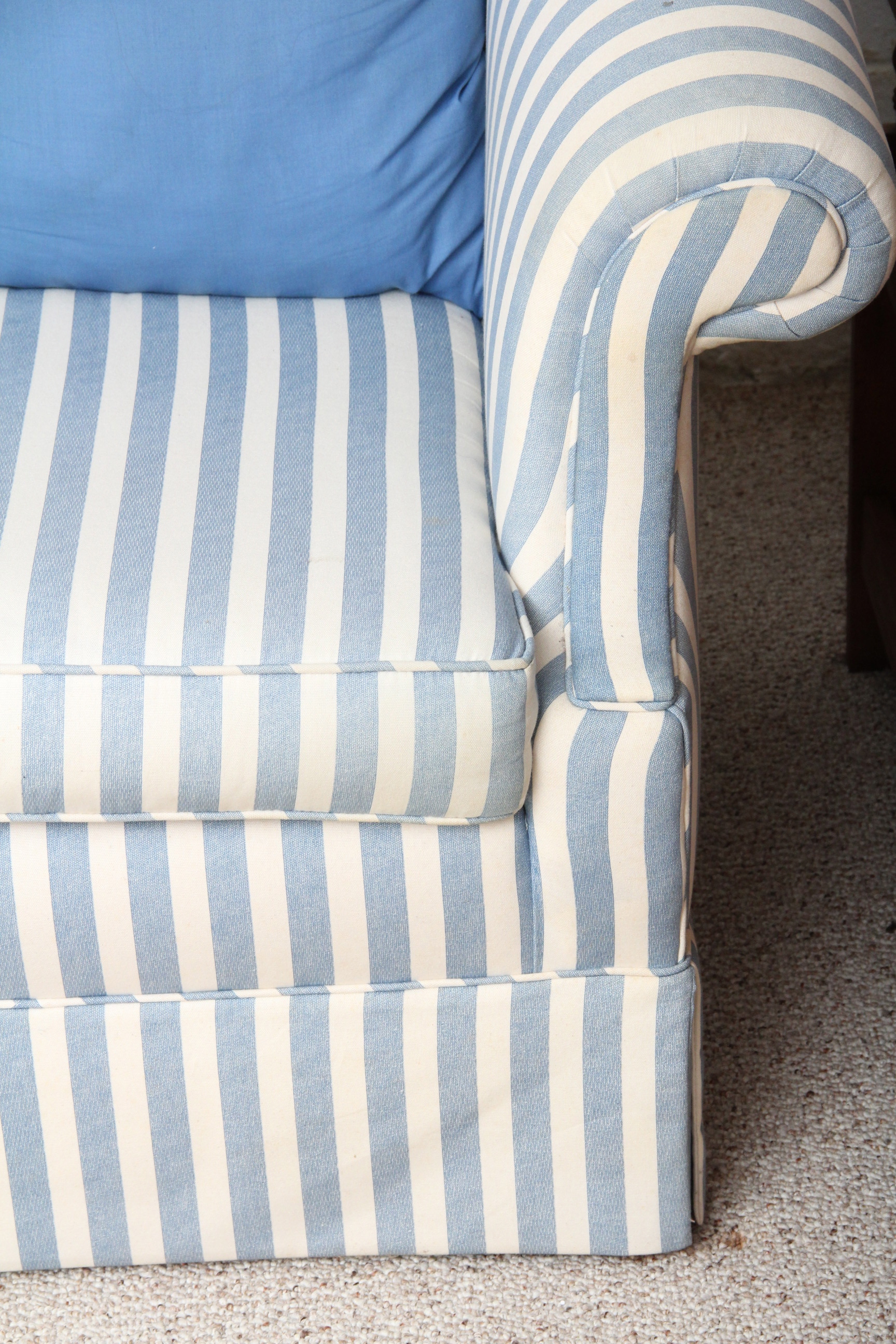 Striped Upholstered Sofa