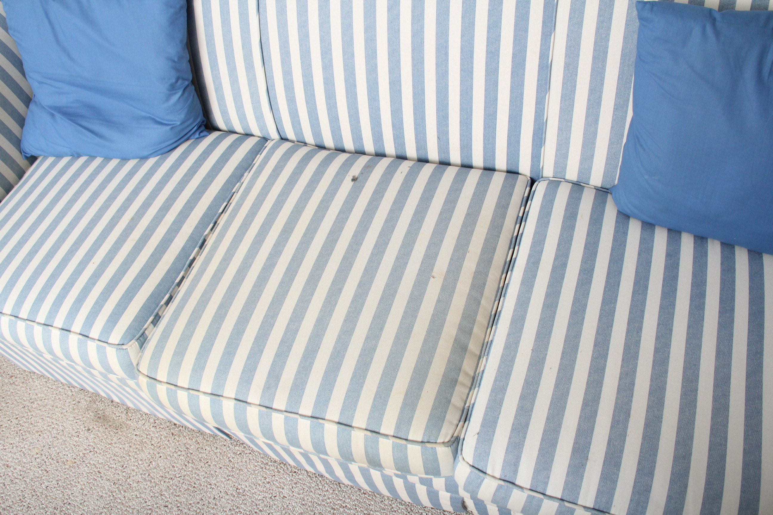 Striped Upholstered Sofa