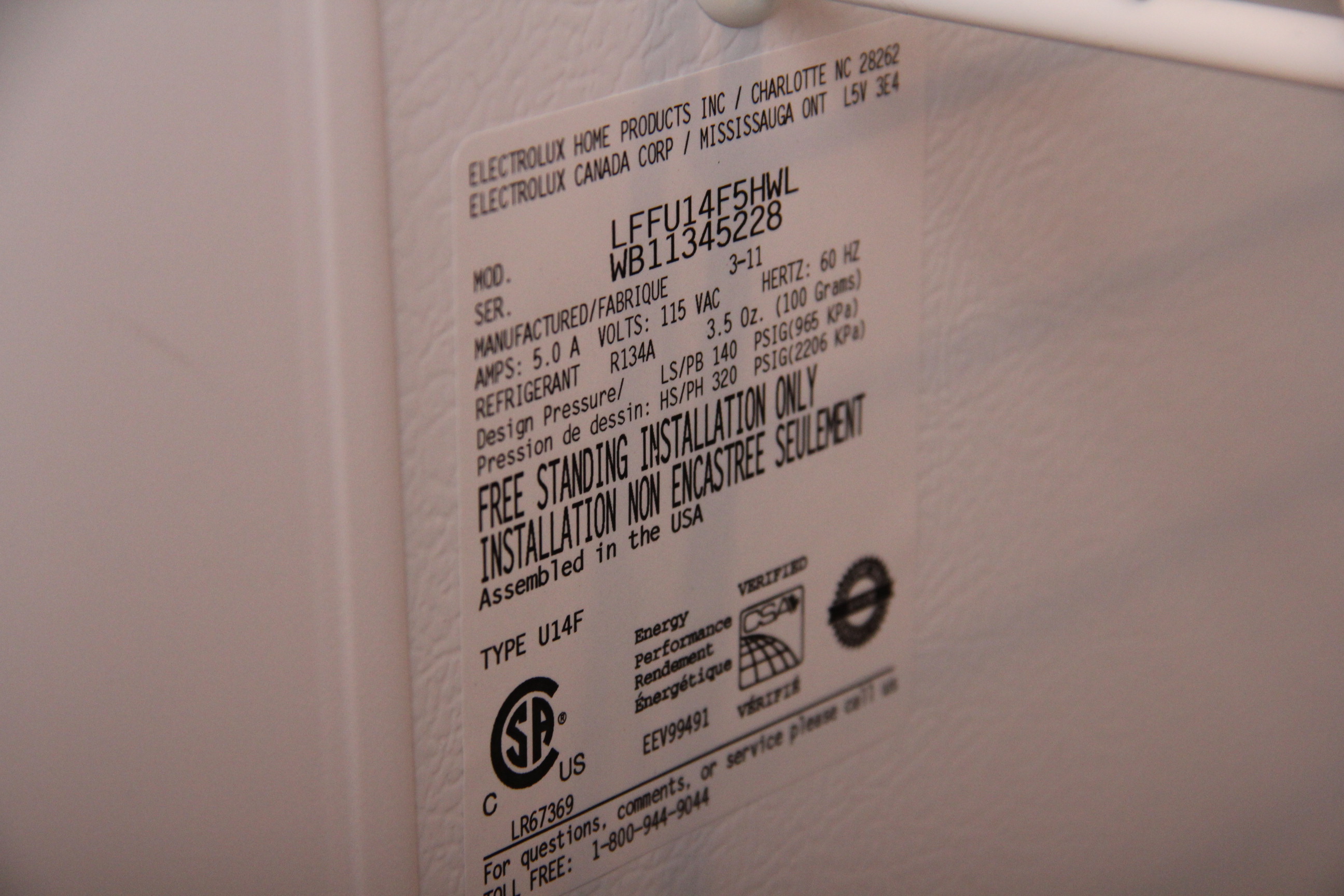 Frigidaire Deep Freezer