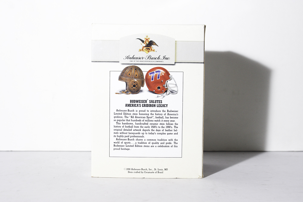 1991 Budweiser "Gridiron Legacy" Football Stein