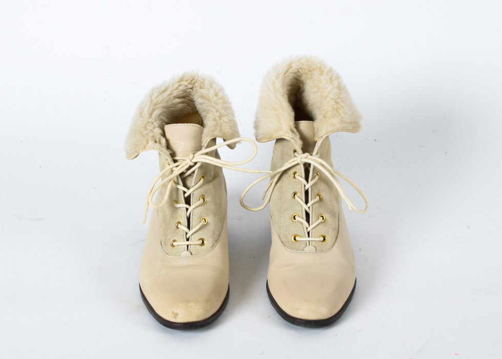 Nine West Cream Leather Boots