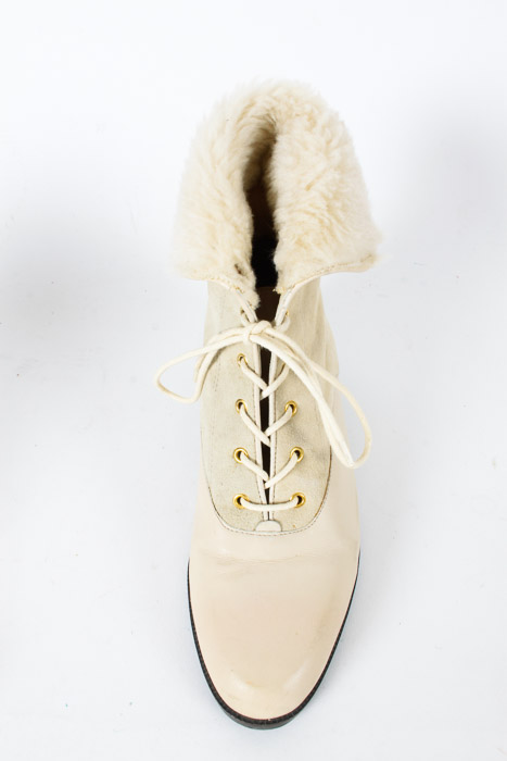 Nine West Cream Leather Boots