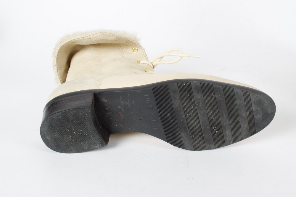 Nine West Cream Leather Boots