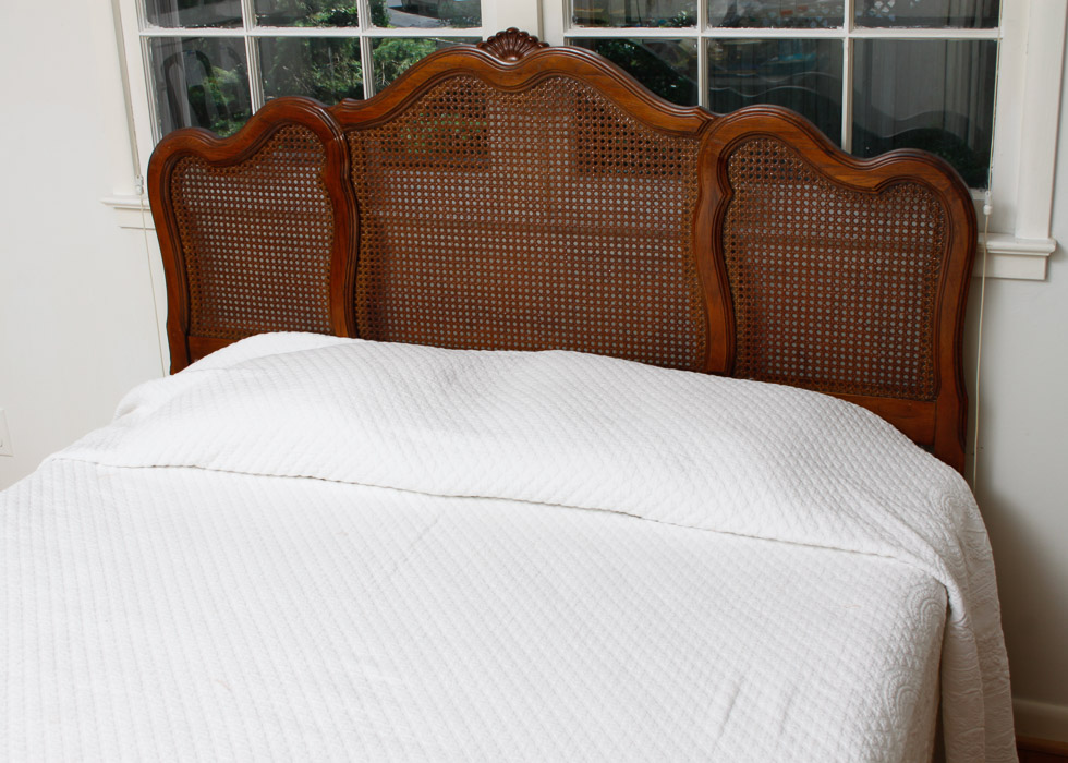 French Provincial Caned Queen Headboard