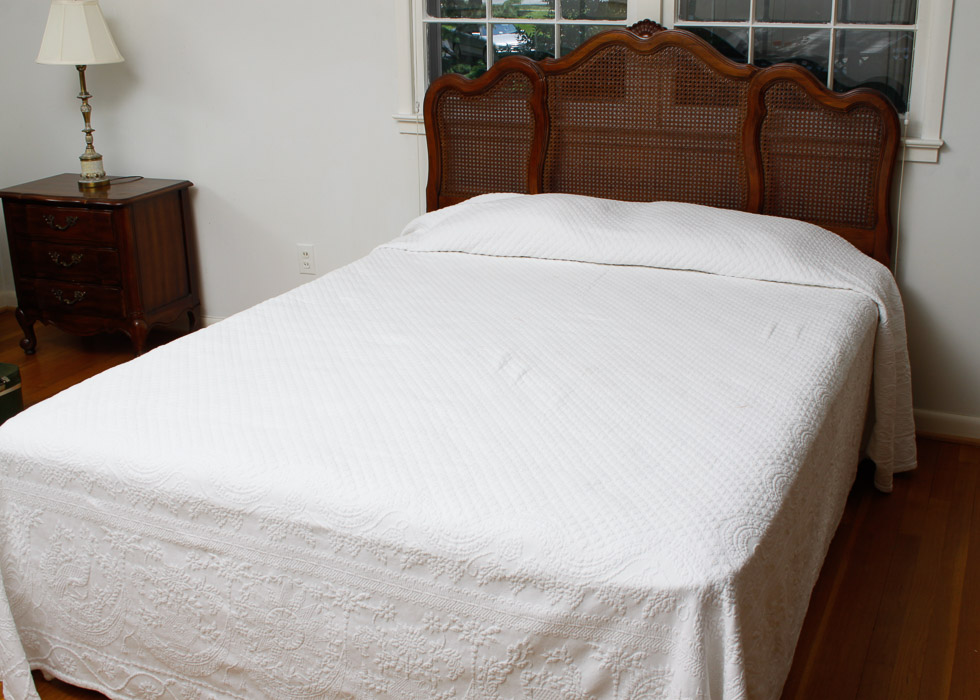 French Provincial Caned Queen Headboard