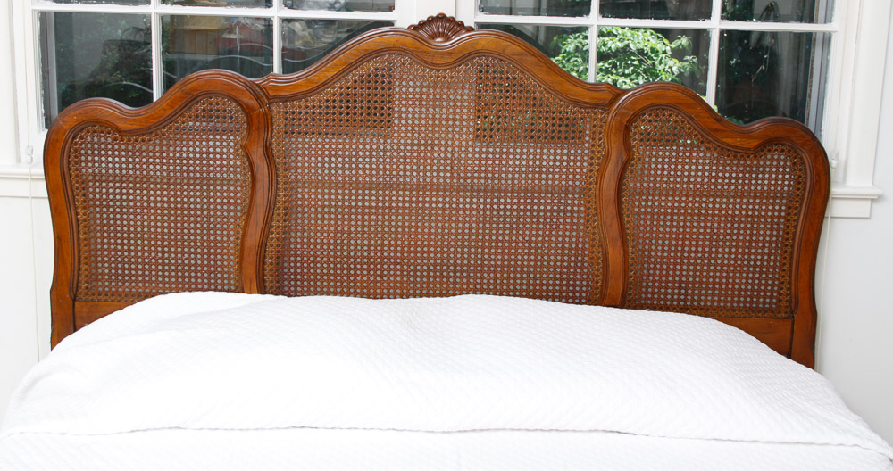 French Provincial Caned Queen Headboard