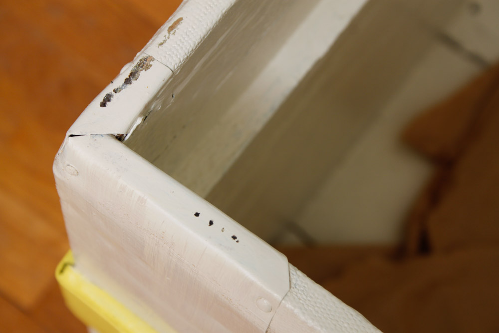 Painted Wood and Canvas Trunk