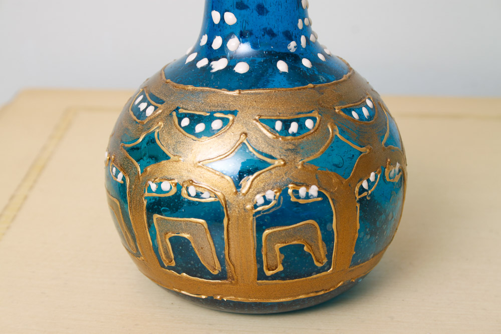 Blue Glass Bedside Decanters