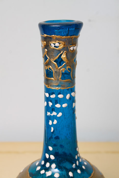 Blue Glass Bedside Decanters