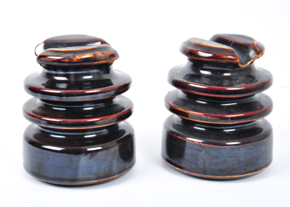 Pair of Vintage Ceramic Insulators