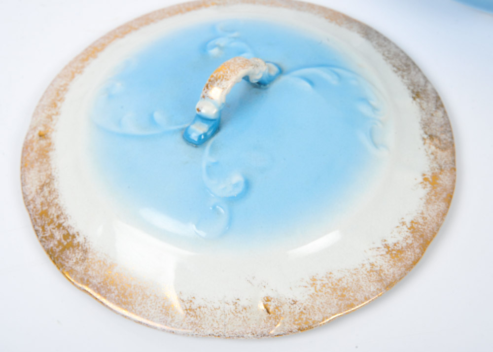 Antique Occo Limoges Lidded Chamber Pot