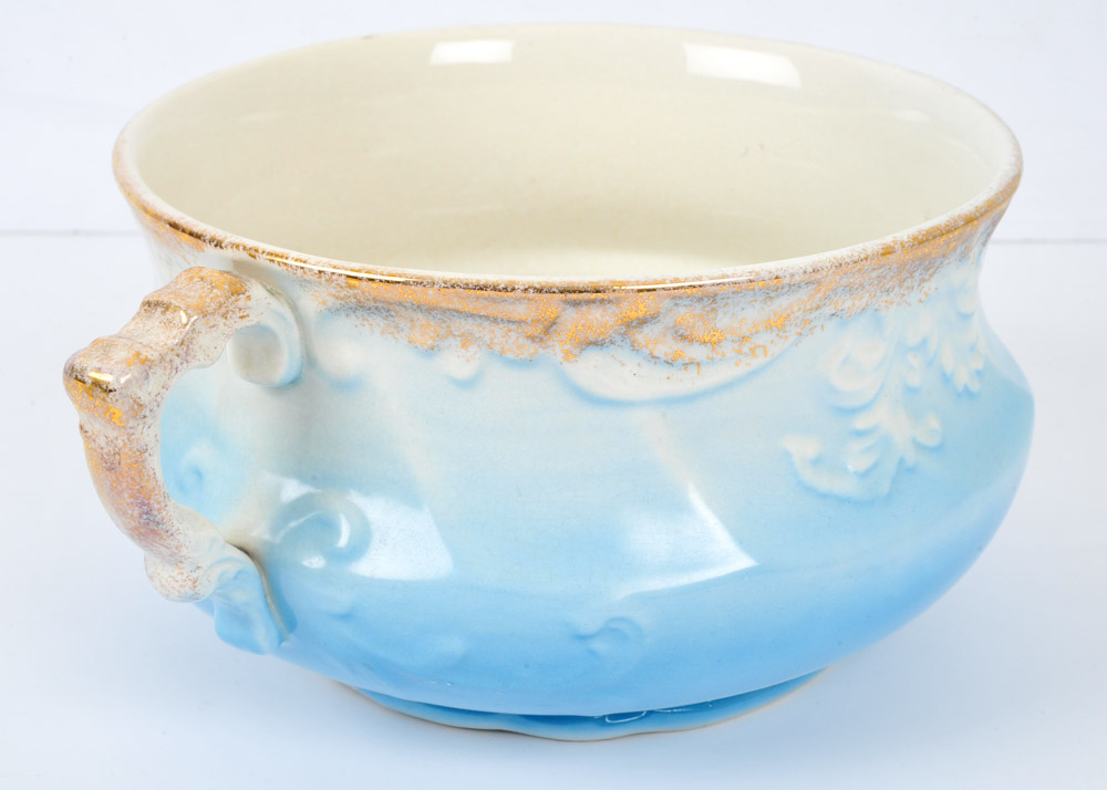 Antique Occo Limoges Lidded Chamber Pot