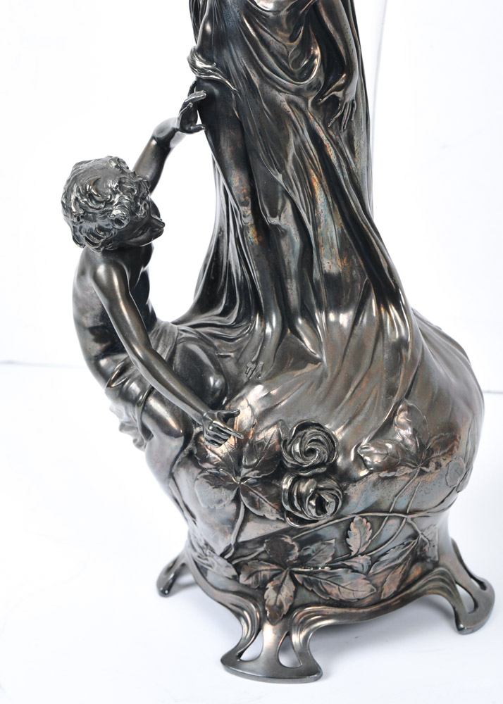 Pair of WMF Art Nouveau Style Figural Vases