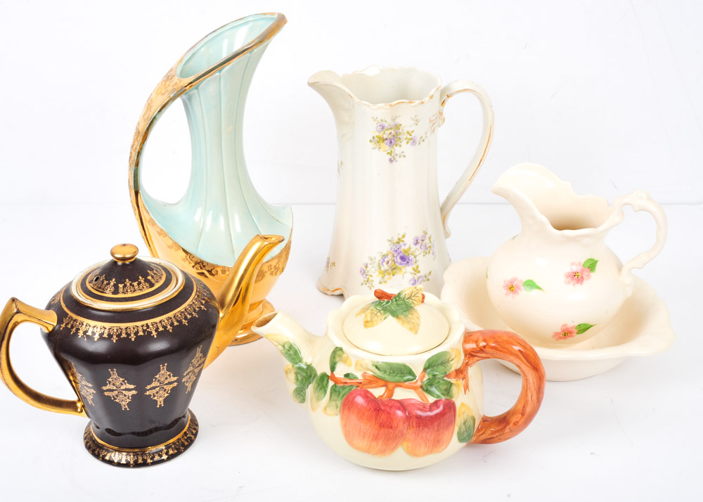 Grouping of Teapots and Pitchers