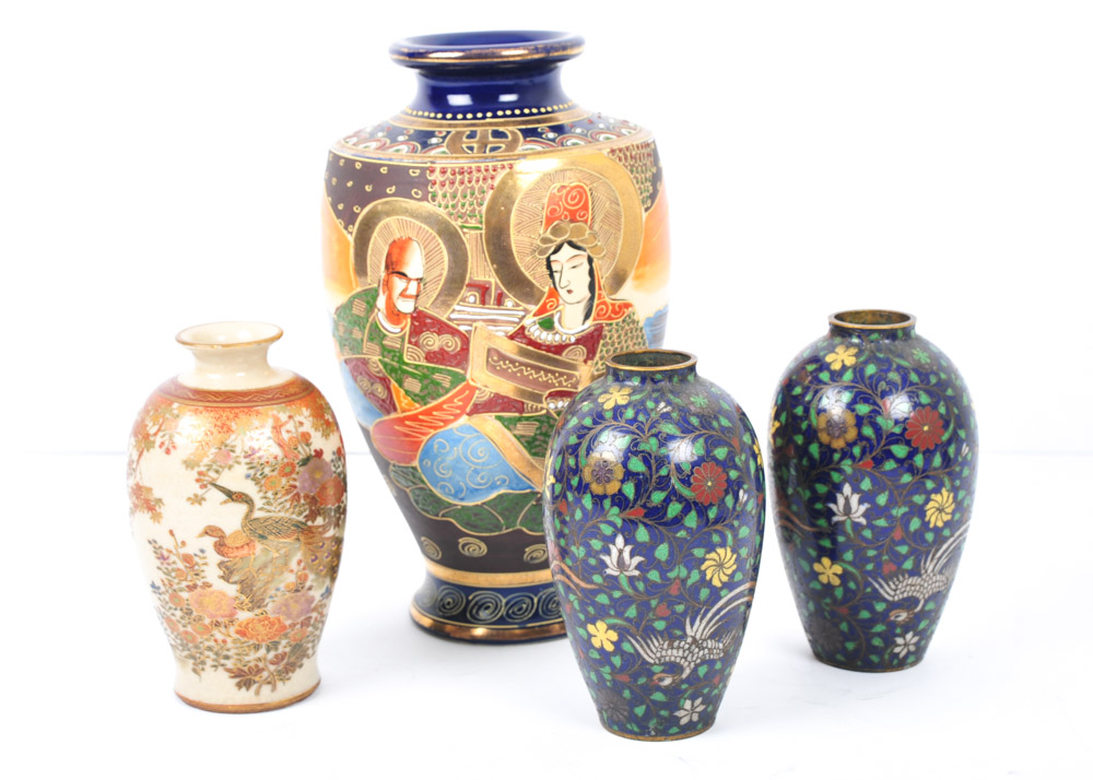 Quartet of Asian Inspired Vases