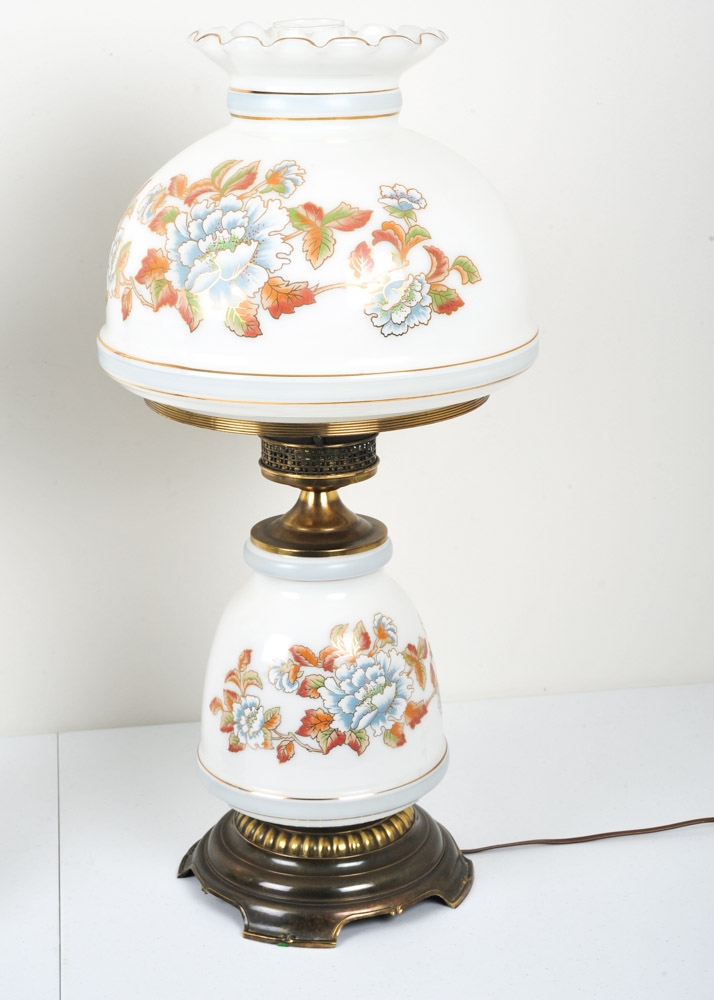 Pair of Victorian Style Hurricane Lamps