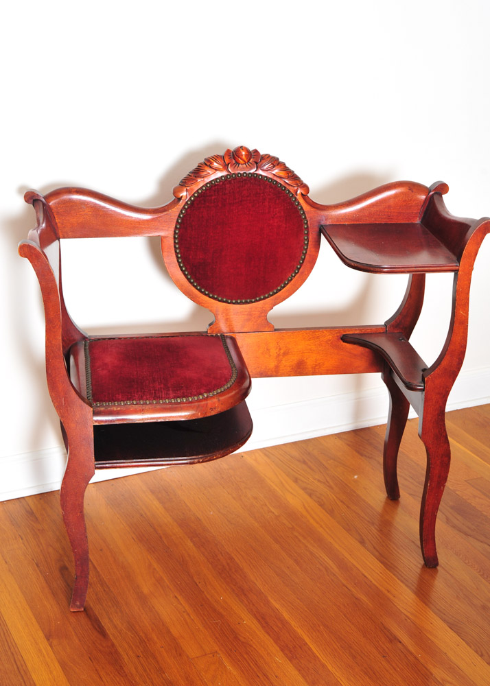 Cherry Finished Gossip Bench