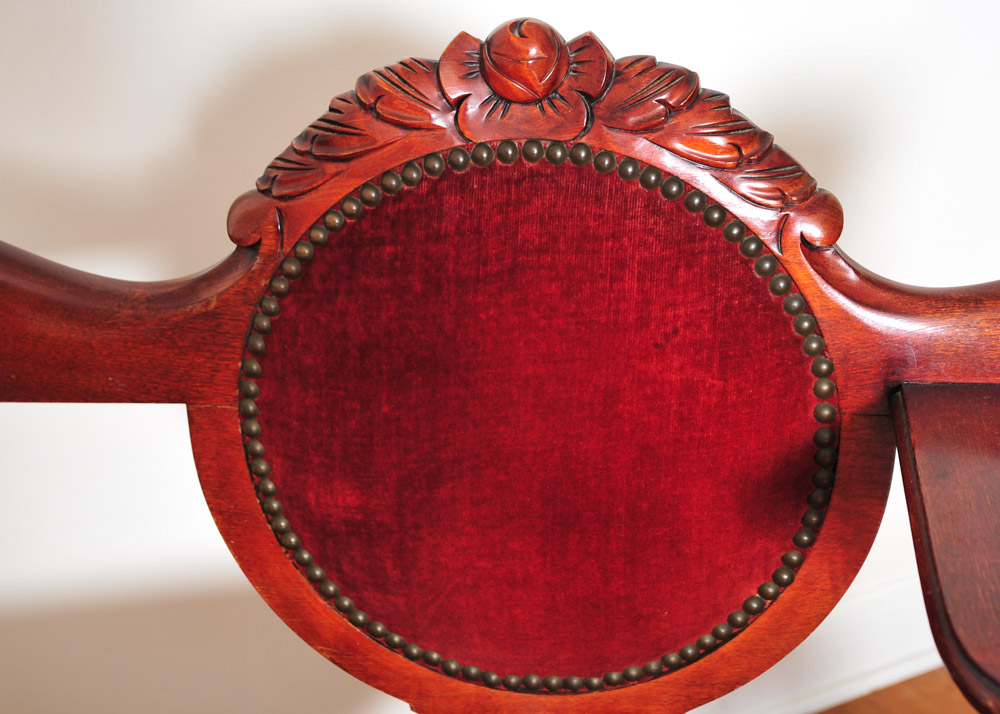 Cherry Finished Gossip Bench