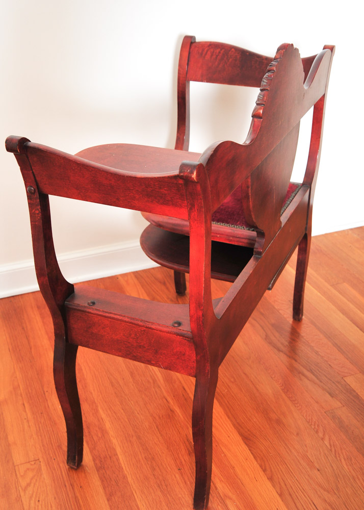 Cherry Finished Gossip Bench