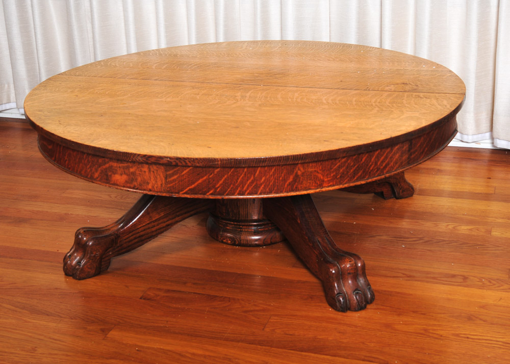 Claw Foot Oak Coffee Table