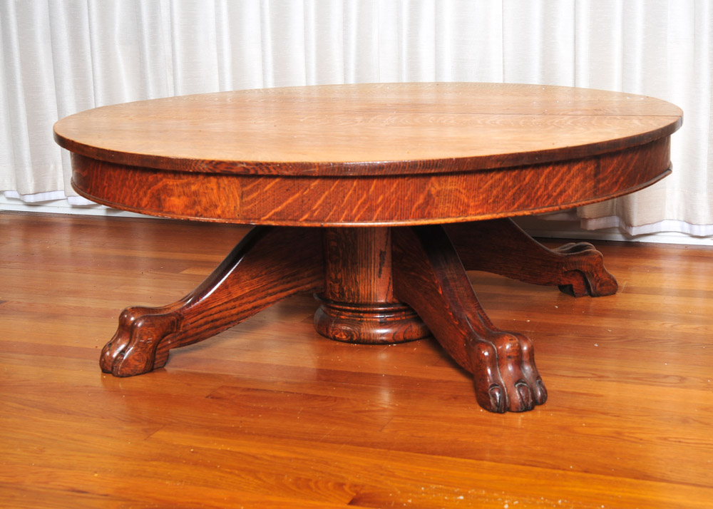 Claw Foot Oak Coffee Table