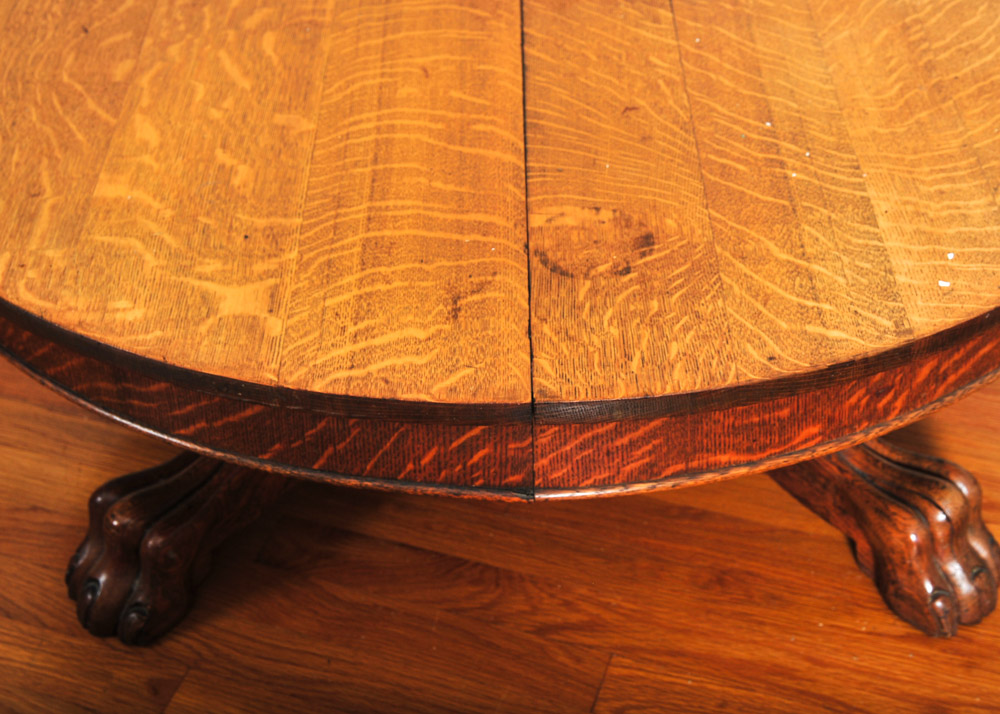 Claw Foot Oak Coffee Table