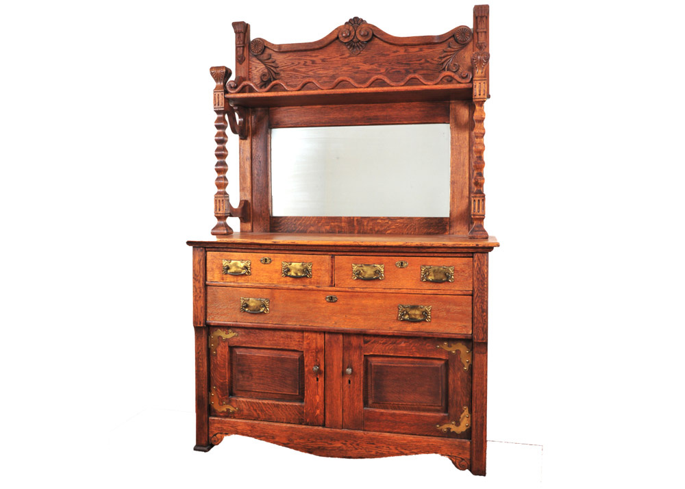 Antique Oak Victorian Sideboard