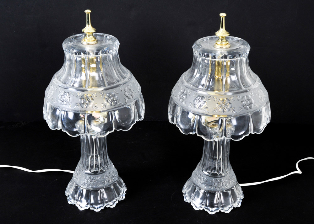 Pair of Glass Lamps