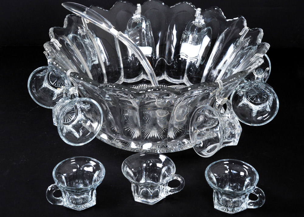 Vintage Heisey Punch Bowl Set