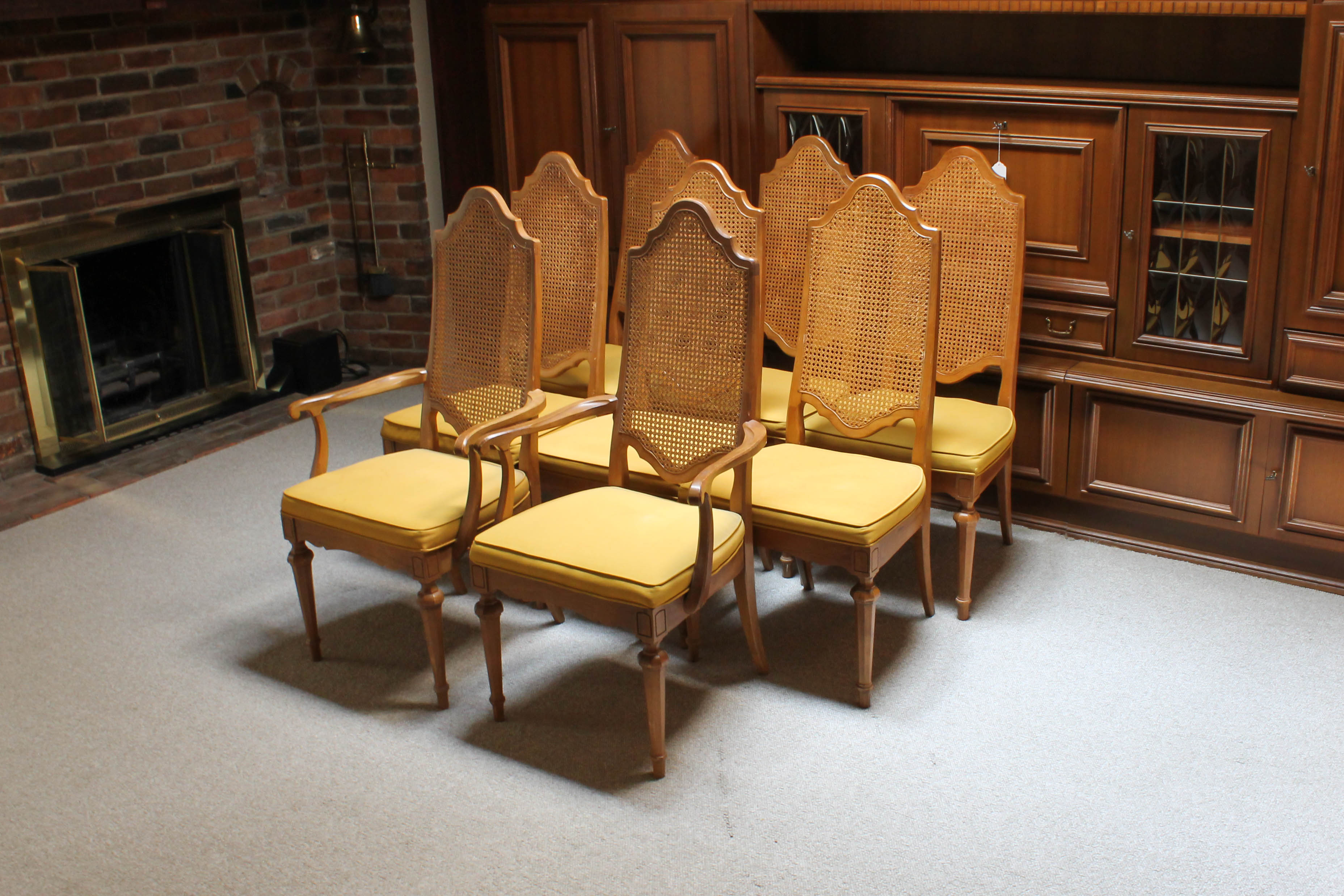 Set of Bernhardt Furniture Cane Dining Chairs