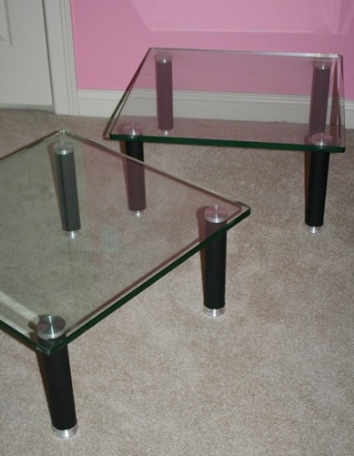Pair of Modern Glass End Tables