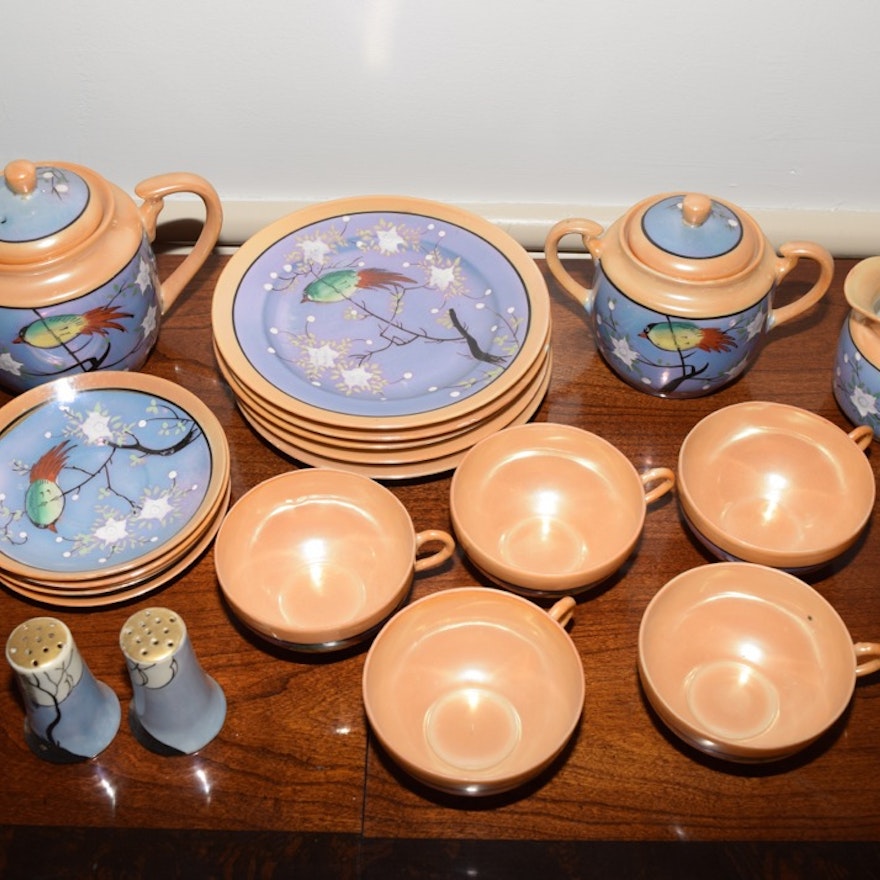 Hand-Painted Lustreware Tea Set by the Takito Company