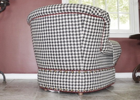 Pearson Black /White Houndstooth Club Chair with Ottoman