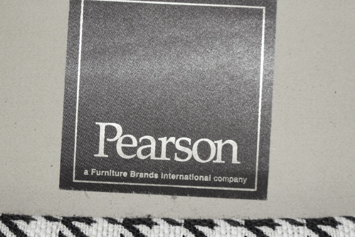 Pearson Black /White Houndstooth Club Chair with Ottoman