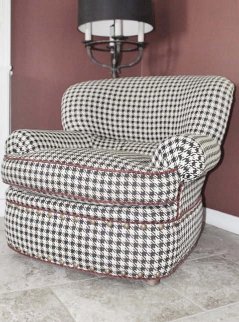 Pearson Black /White Houndstooth Club Chair with Ottoman