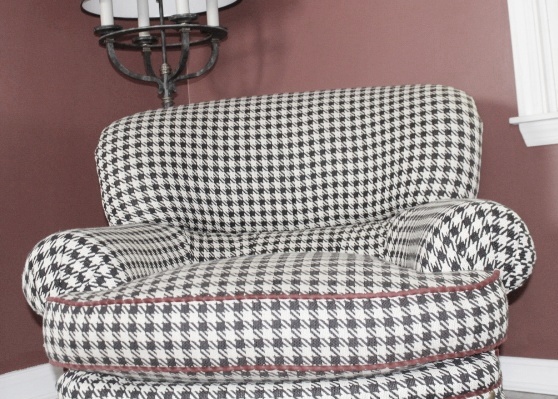 Pearson Black /White Houndstooth Club Chair with Ottoman