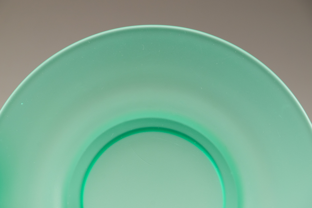Green Satin Depression era Plates