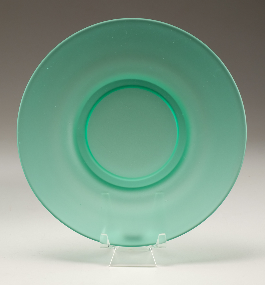 Green Satin Depression era Plates