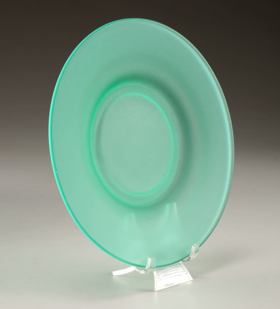 Green Satin Depression era Plates