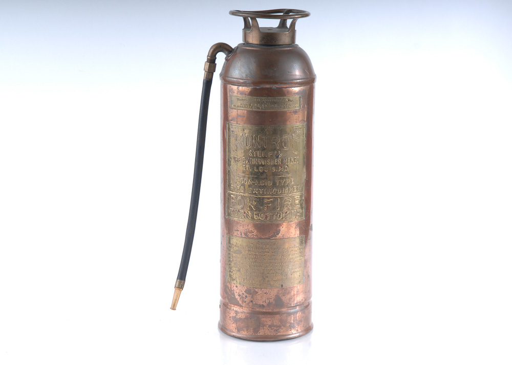 Antique Copper and Brass Fire Extinguisher
