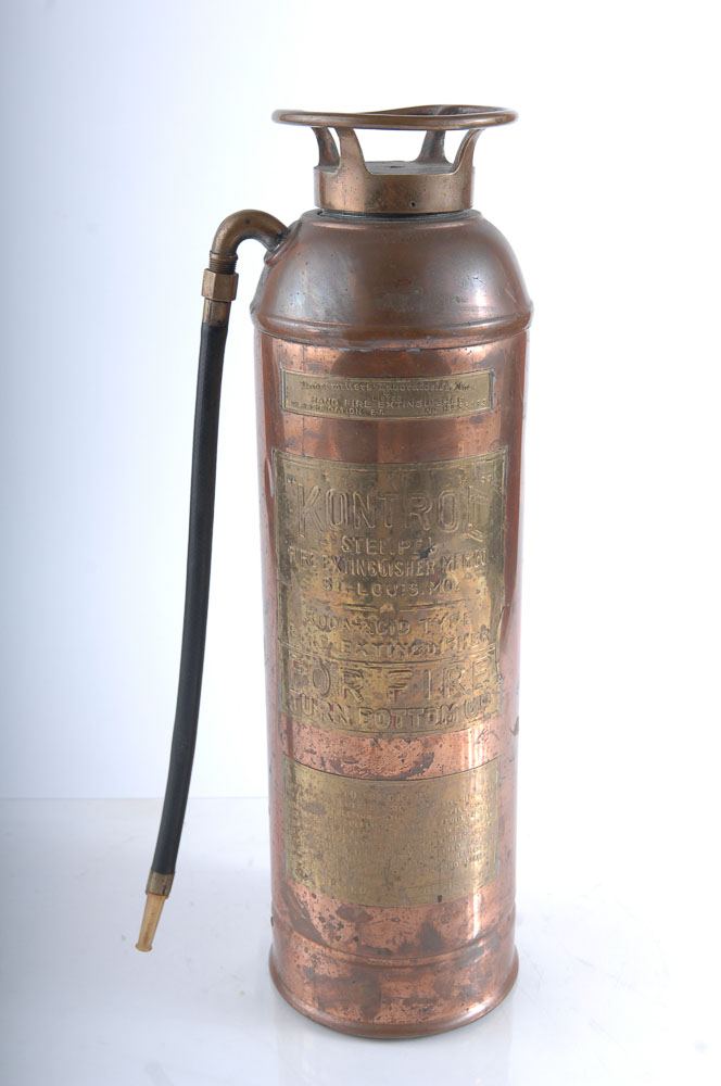 Antique Copper and Brass Fire Extinguisher