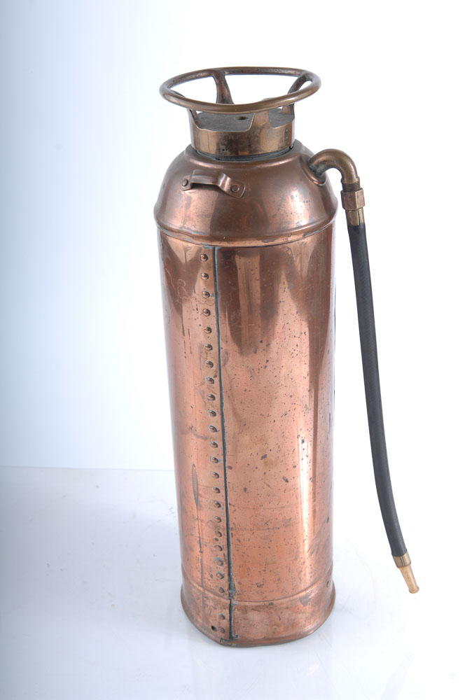 Antique Copper and Brass Fire Extinguisher