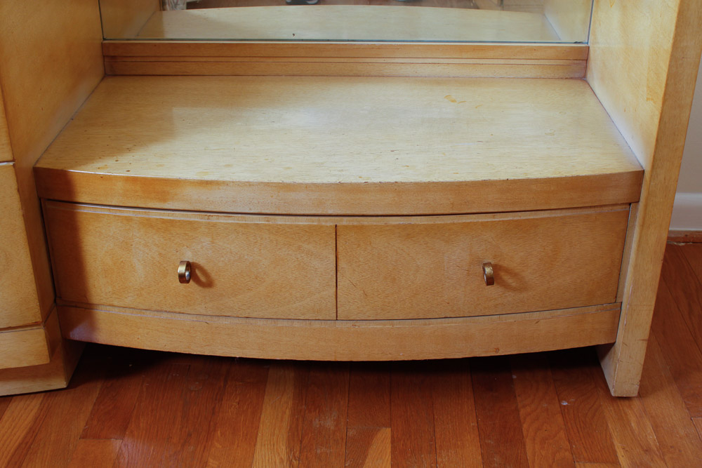 Mid-Century Modern Blonde Maple Vanity