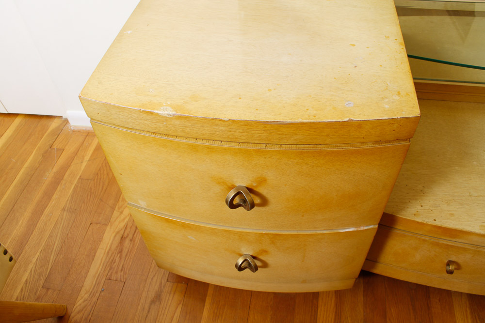 Mid-Century Modern Blonde Maple Vanity