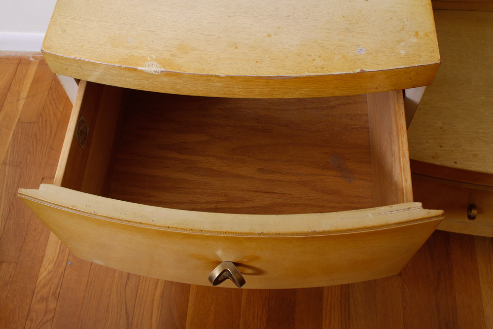Mid-Century Modern Blonde Maple Vanity